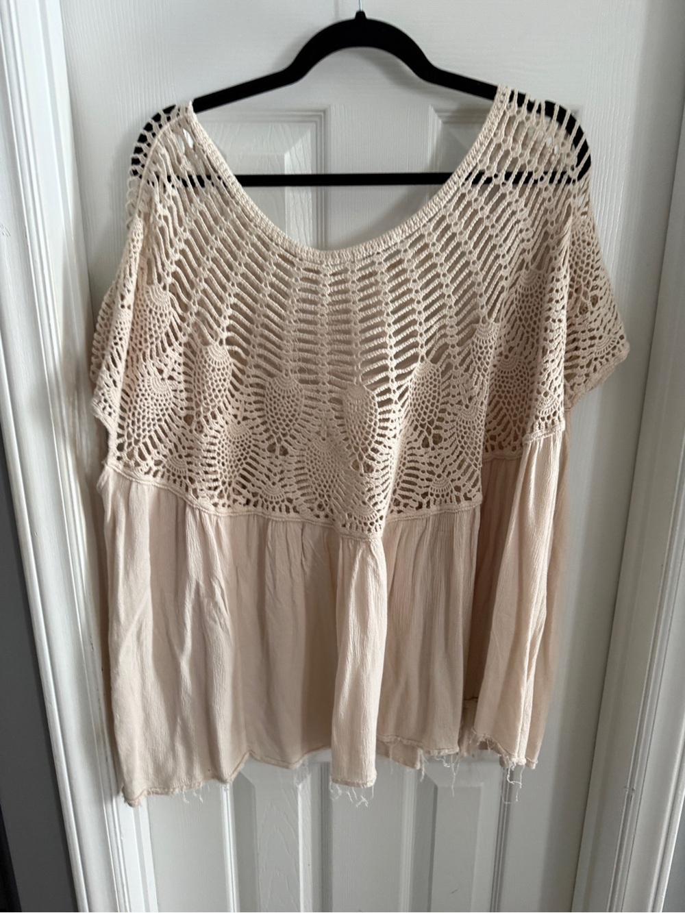 oliv&hali Cream Crochet Knit Top OS - Picture 3 of 4